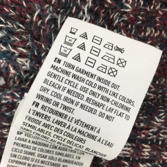 American Eagle Womens Gray Red Knit Cardigan Sweater Womens Small Drape Front - Picture 7 of 11